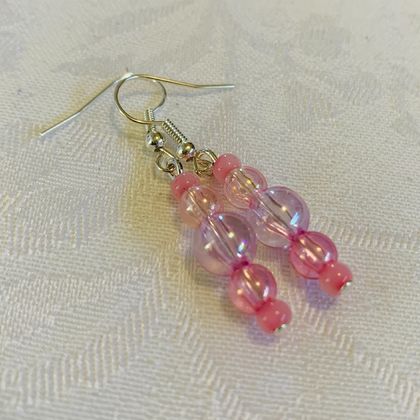 Earrings: Pink and Mauve Flower Girl - Prettiest Pastels range